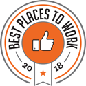 badge displaying best places to work in 2018