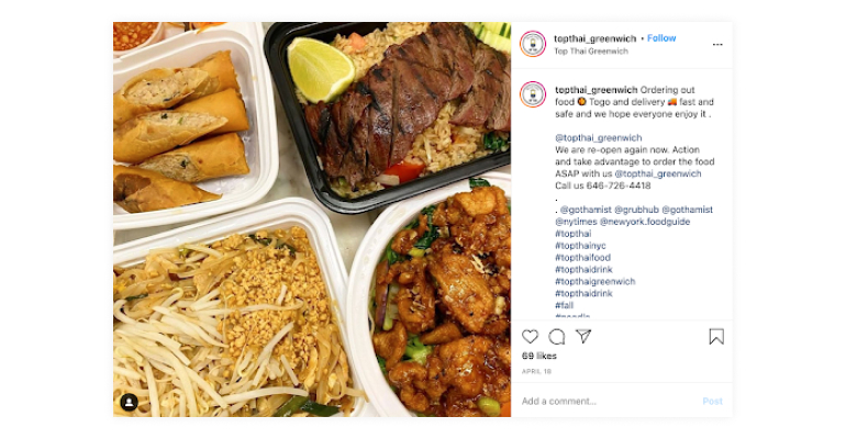 Instagram post van New York City's Top Thai restaurant's Top Thai restaurant