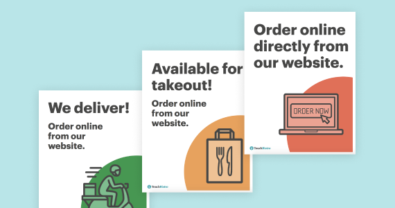 Online Ordering Signs for Restaurants